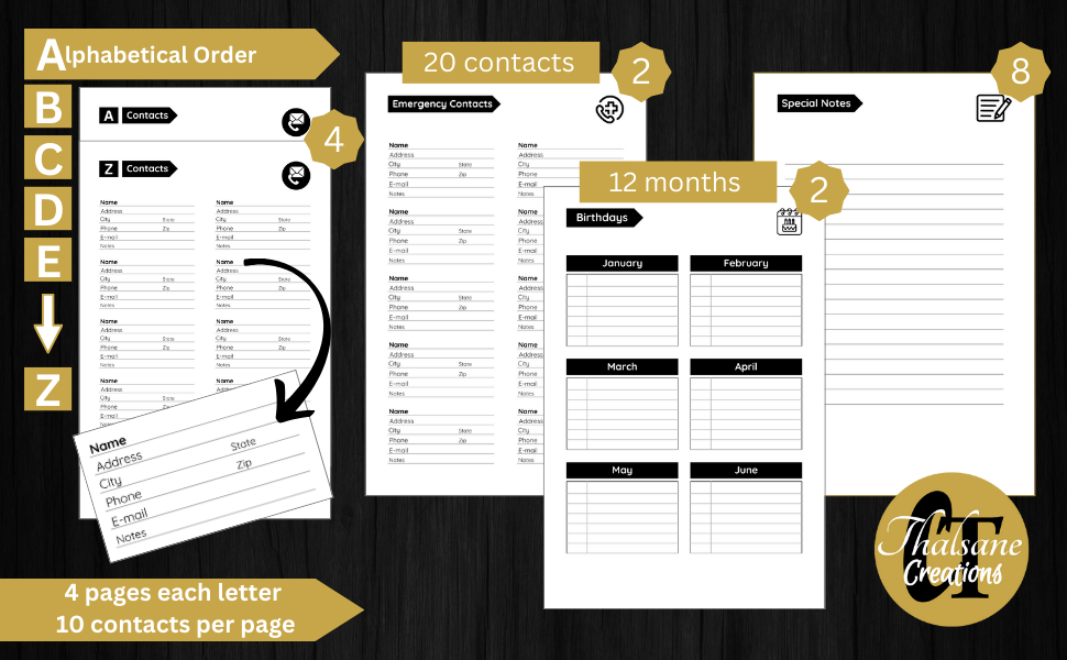 Address Book │ Hummingbird Floral Dreams A planner featuring contacts