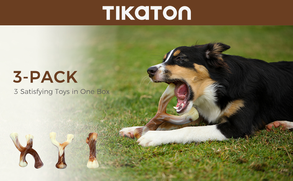 Tikaton Holiday 3Pack Durable Dog Chew Toys for