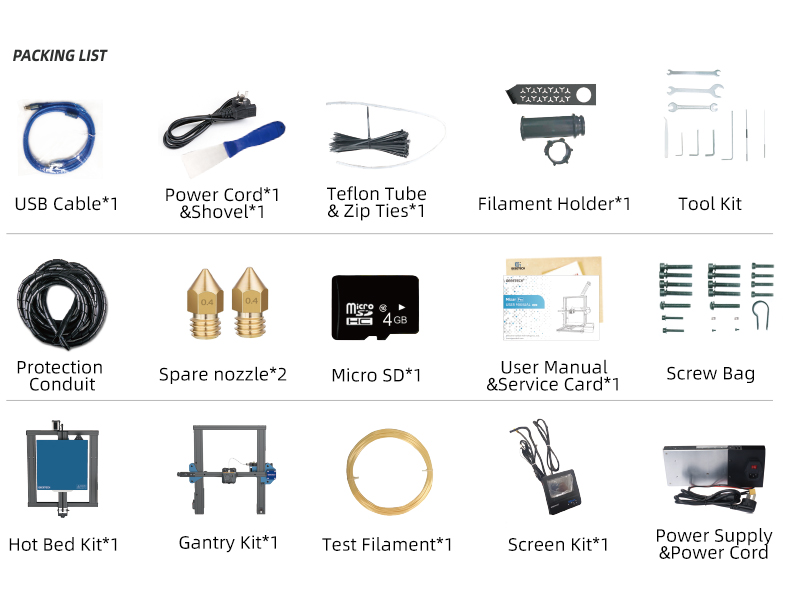 Mizar Pro Packing List