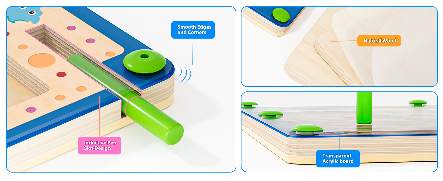 Color and Number Maze,Montessori Wooden Color