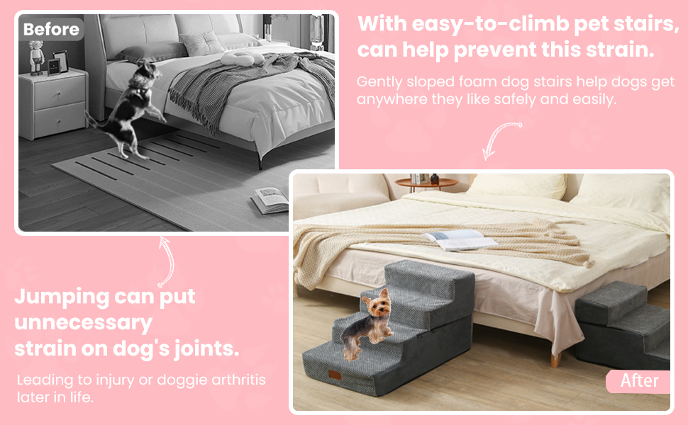 Dog Stairs for Small Dogs Dog 4 Steps for High Bed Dog