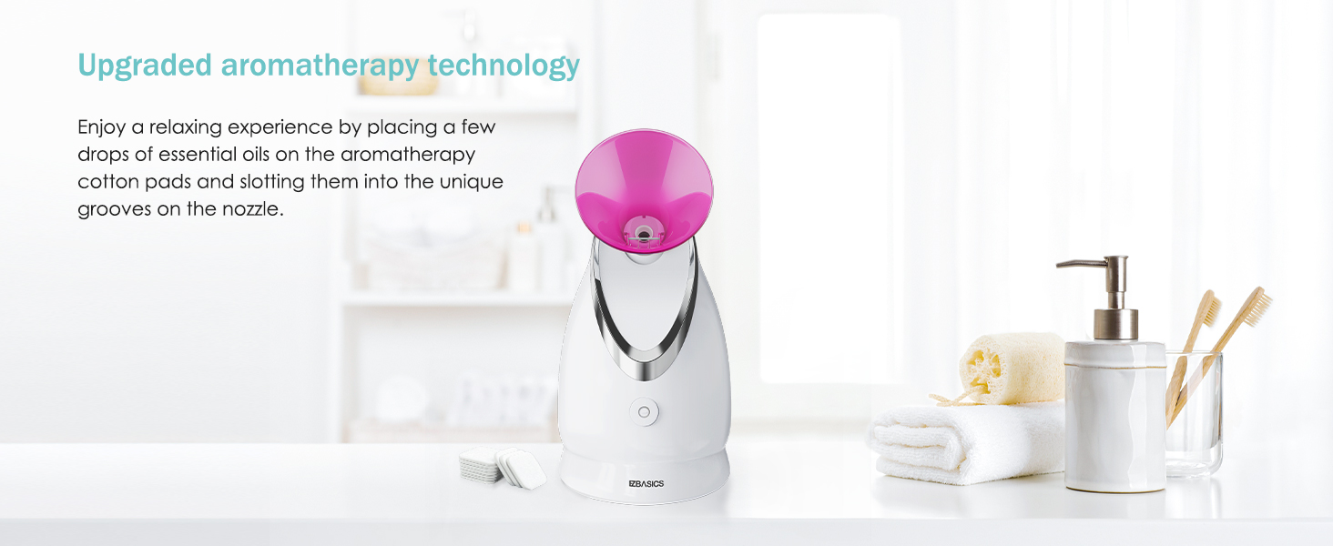 EZBASICS Face Steamer Professional, Nano Ionic Facial Steamer for Pores