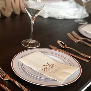 rose gold plastic silverware