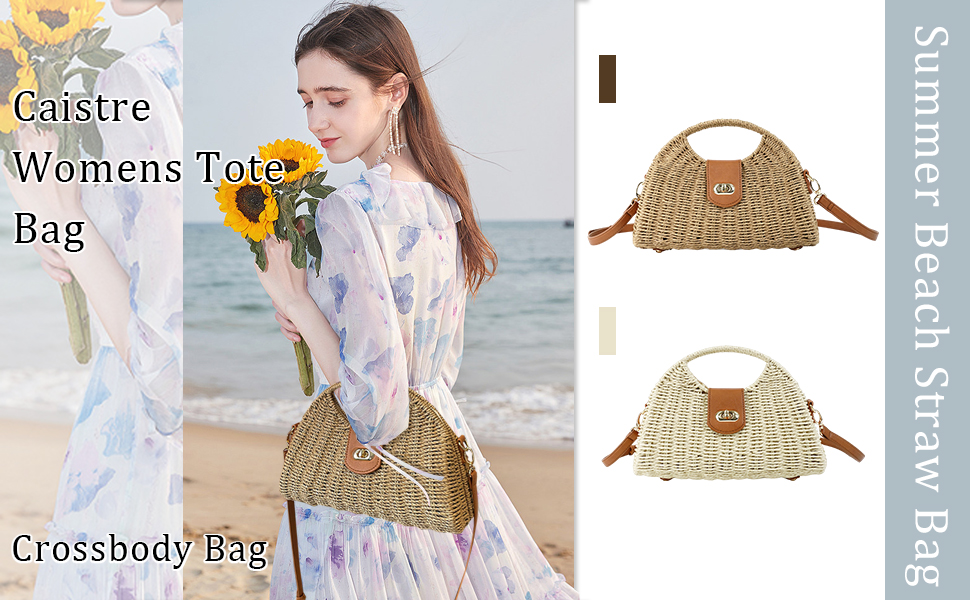 Straw Beach Bag Crossbody Bag for Women