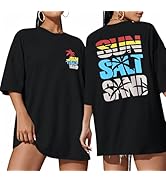 ADOREJOY Oversized Tshirts for Women Crewneck Summer Short Sleeve Loose Graphic Basic Tees