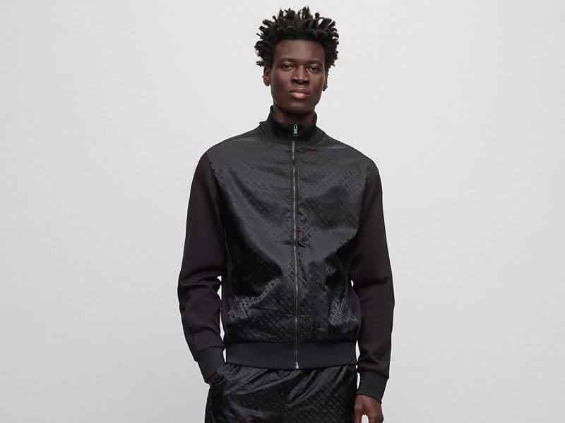 BOSS】美品 モノグラムディテール ジップアップ スウェット