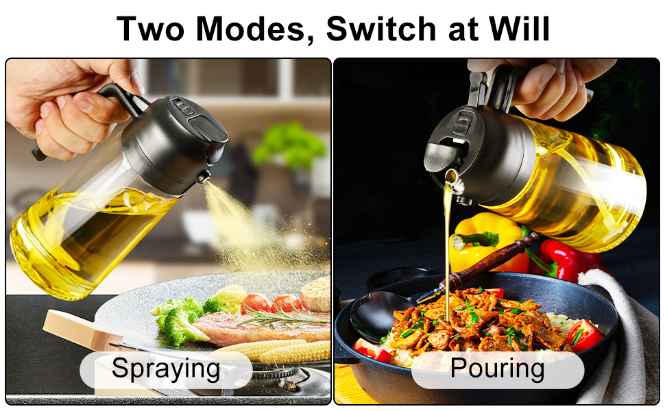 spray and pour oil bottle