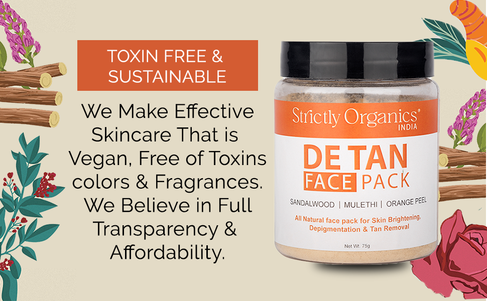 Strictly Organics Ayurvedic DeTan Face Pack for Tanning, Pigmentation