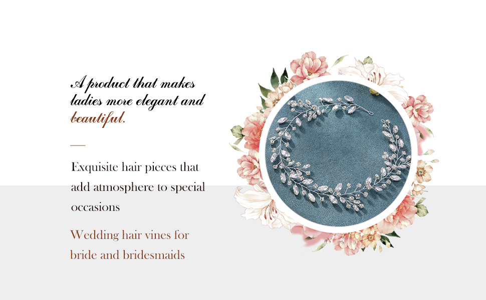 Earent Bride Wedding Crystal Hair Vine Rhinestone Hair Accessories for Women and Girls