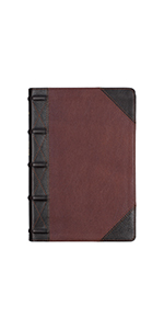 Tawny and Dark Brown Full Grain Leather Giant Print King James Version Bible with Thumb Index