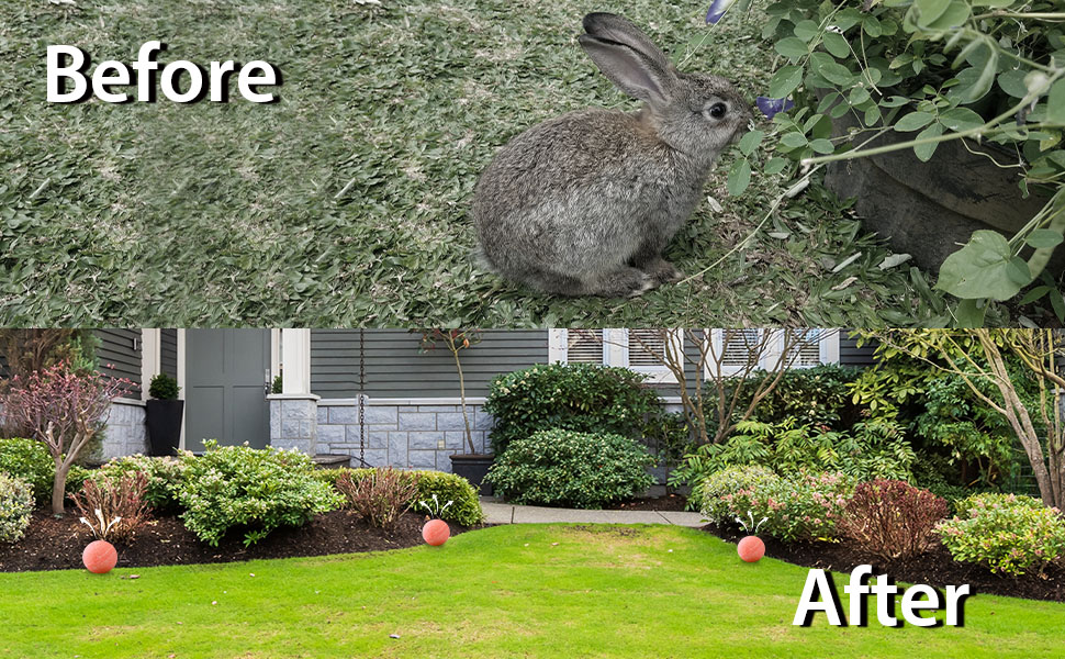 KINGFAC Rabbit Repellent 10 Packs Deer and Rabbit Deterrent for Garden Outdoor