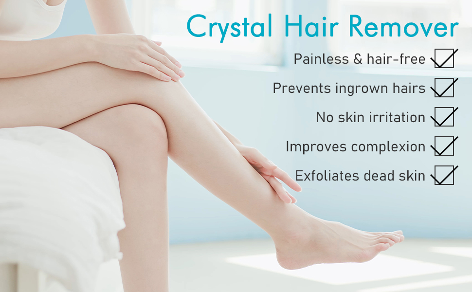 Crystal Hair Eraser, Painless Hairo Bleame Hair Removal Tool for Arms Legs Back