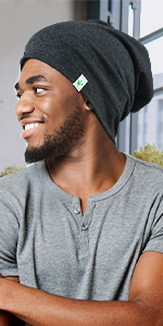 Satin Lined SLeeping Cap for Men with Curly Hair