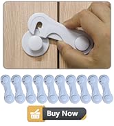 Cabinet Door Locks for Baby Proof and Child Safety, 10 Pack Cabinet Locks with Adhesive for Drawe...