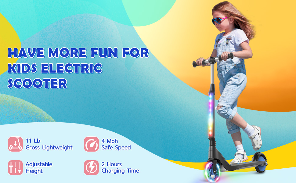 Gyrocopters Glow Kids Lightweight Electric Scooter with MultiColoured