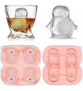 Gwindrise 3D Penguin Ice Cube Trays 2-Pack Silicone Penguin Ice Cube Molds 8 Cubes, BPA-Free, Cut...