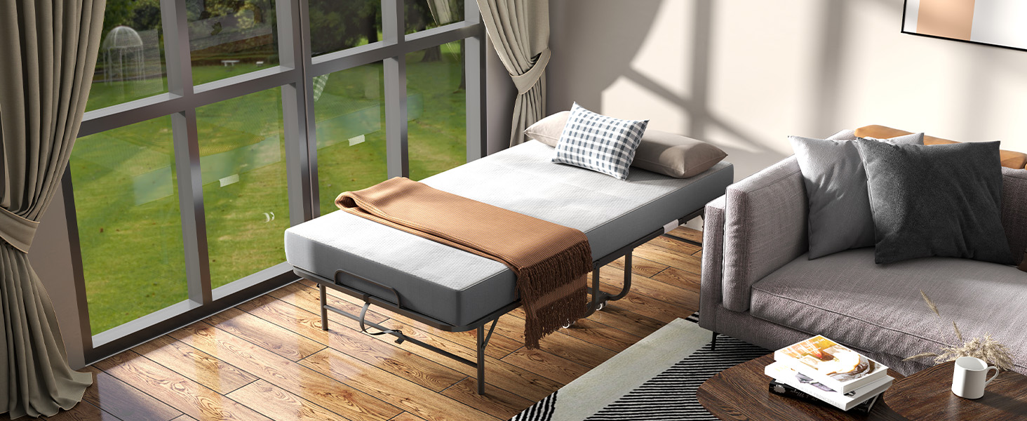 foldable bed with mattress