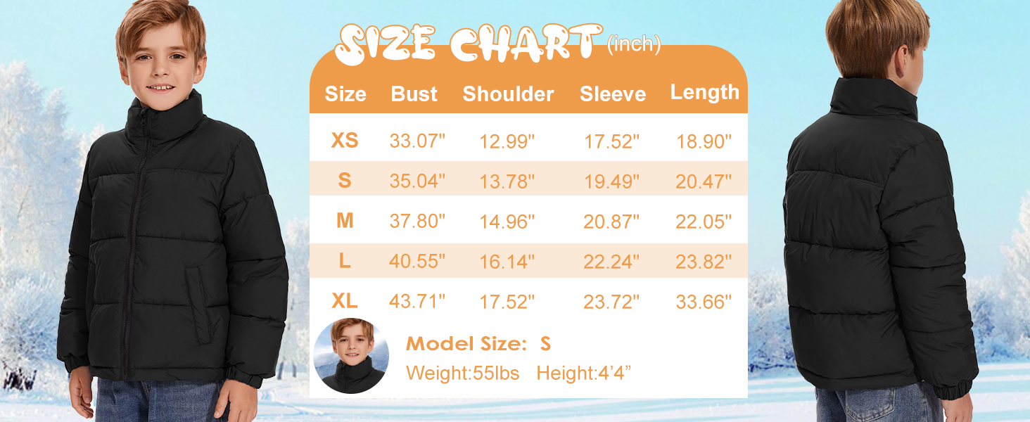 Boys girls puffer jacket