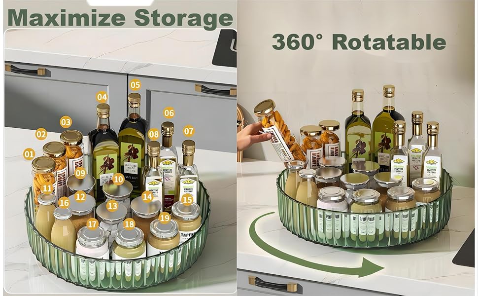 28cm Large Lazy Susan Turntable Organizer for Countertop &