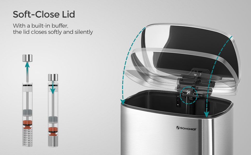 With a built-in buffer, the lid closes softly and silently