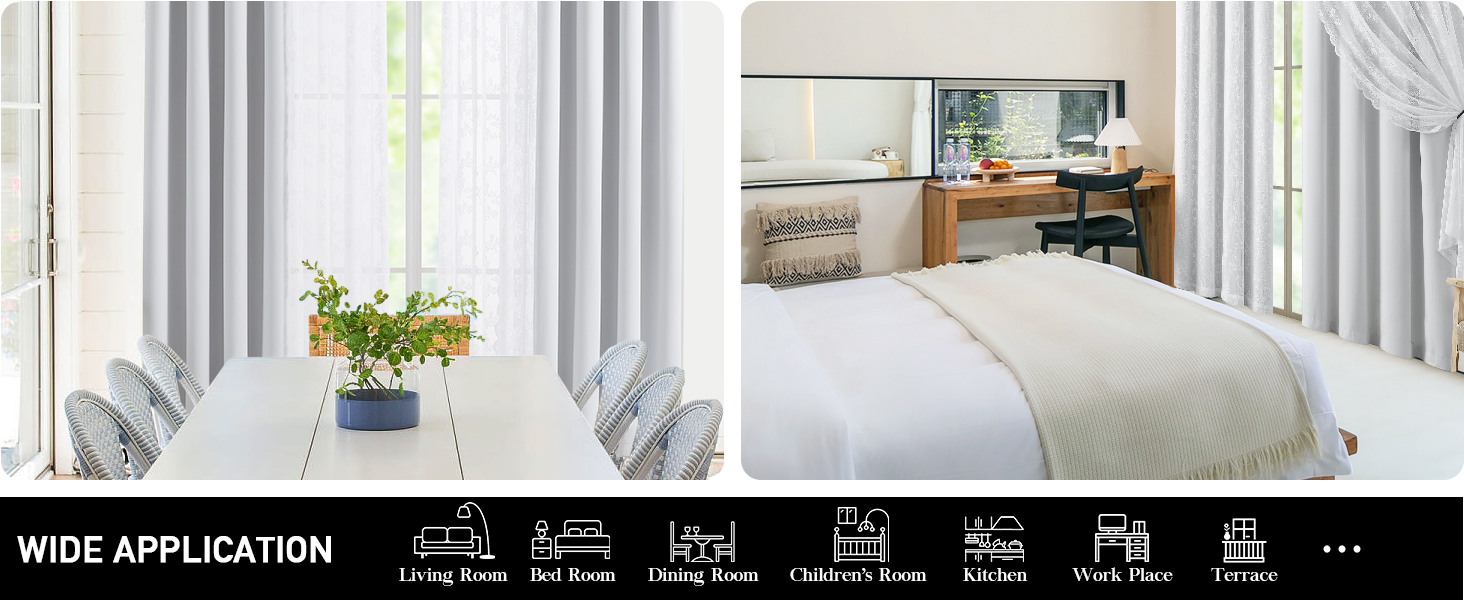 lace sheer blackout curtain set