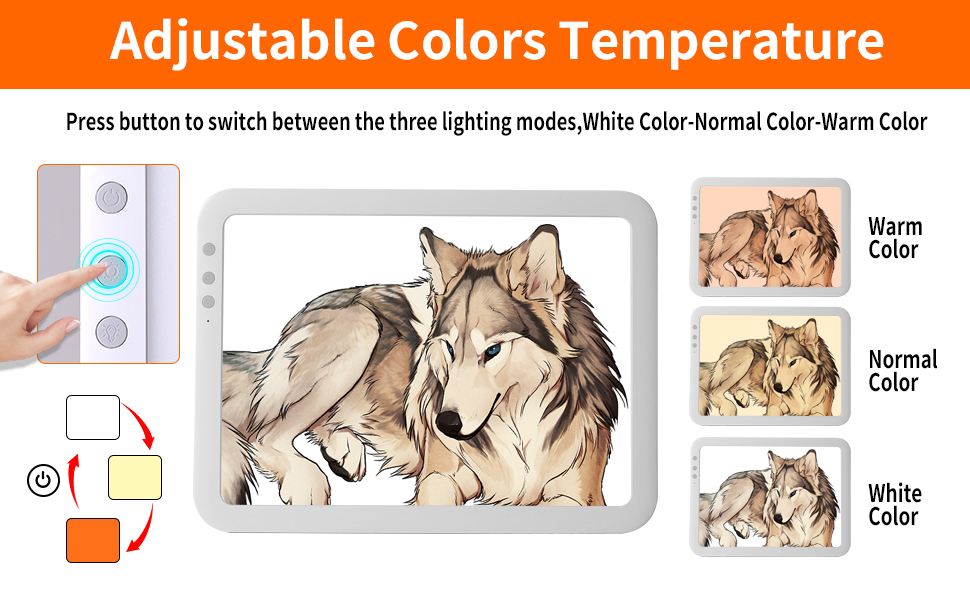 LED Artcraft Tracing Light Pad 4 Light Box Ultra-Thin Physical Buttons Control with Memory Function