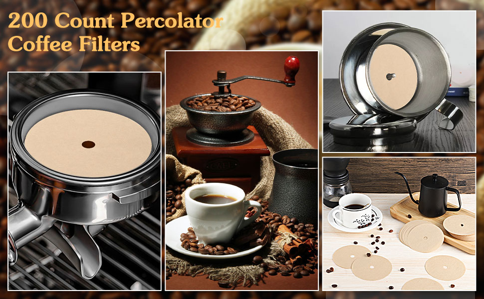 200 Count Percolator Coffee Filters, 3.75 Inch Natural