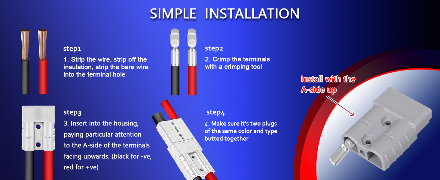 Anderson Connector 4 Pcs, 175 Amp 12v Batteries Quick Connect/Disconnect Plug Ki... 20 6