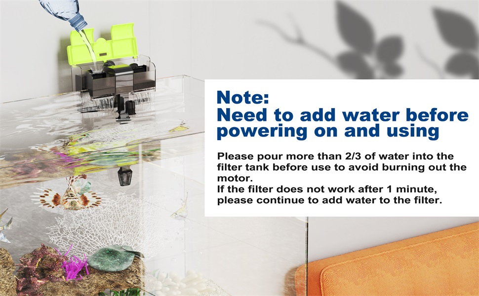 170GPH Aquarium Filter, Insputer Hang on Turtle Tank