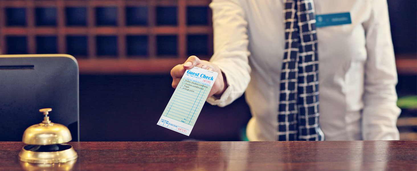 6 Packs Guest Check Books for Servers,Green Guest Check