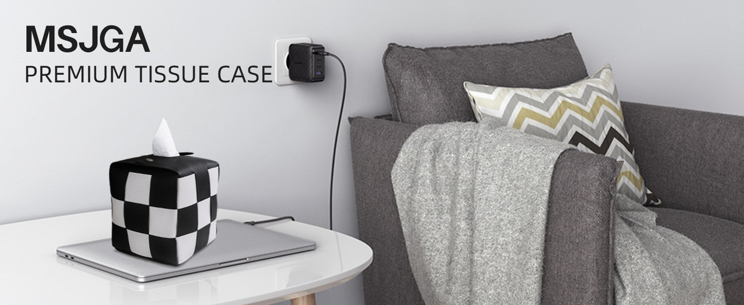 kleenex cube square tissue cute box cover holder checkered home house decor black and white bonito