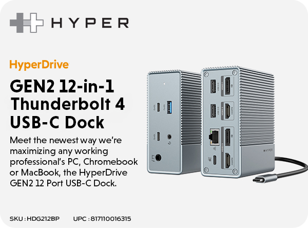 新品未開封最新版 HyperDrive 12in1 GEN2 USB-C HUB HyperDrive GEN2 12-in-1 Dock – Ultimate USB-C Power Hub