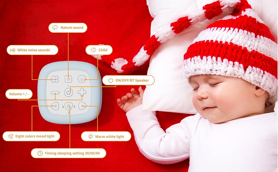 White Noise Machine for Sleeping Baby Kids Portable Sound