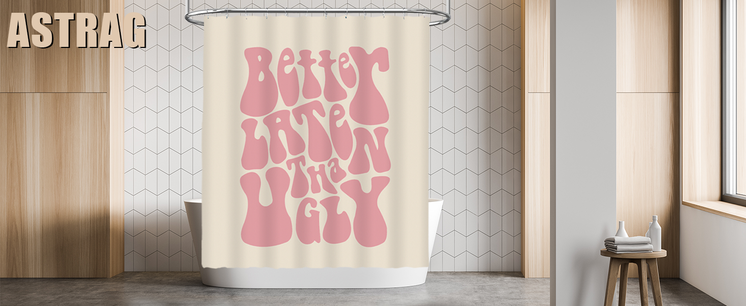 ASTRAG Pink Shower Curtain