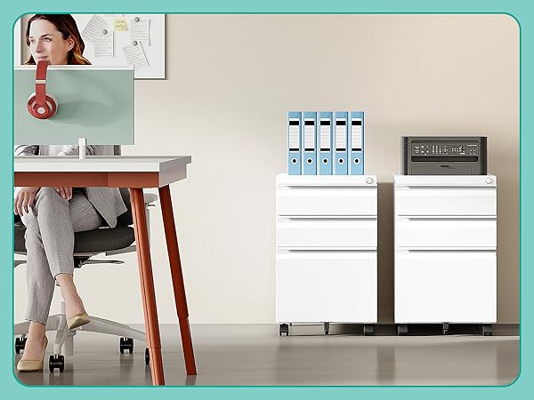 Amazon.com: Assembled 3 Drawer File Cabinet with Wheels