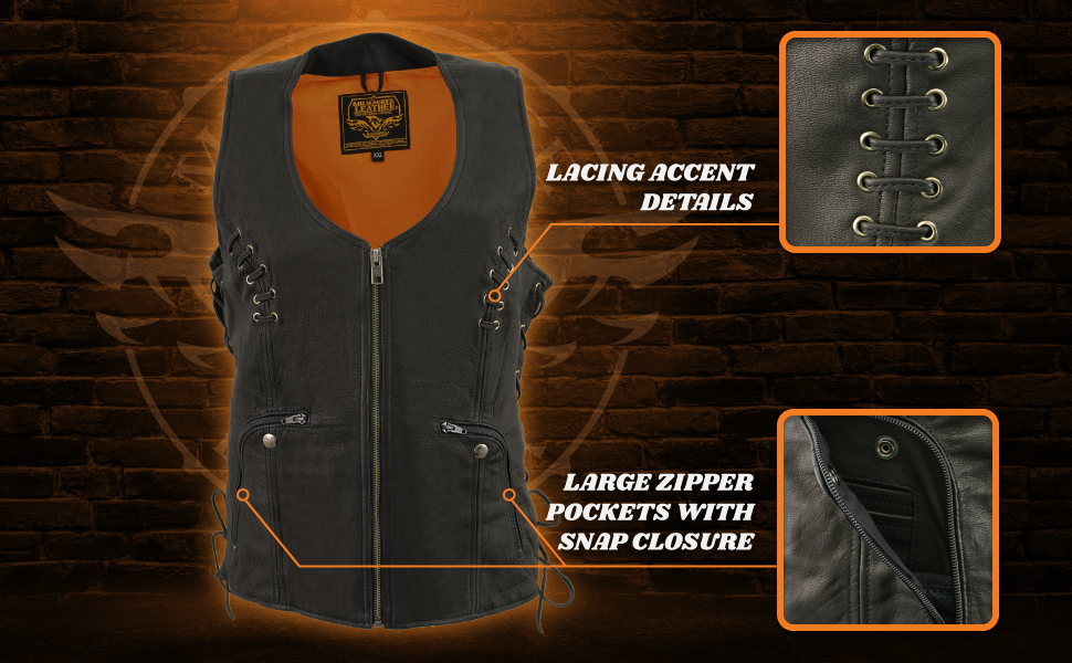 buffalo nickle vest multi pocket protective lightweight indian genuine leather vest with side lace