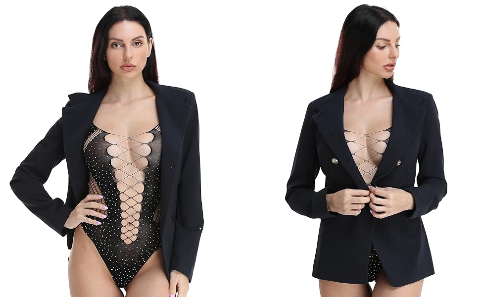 Sexy undergarment strappy teddy