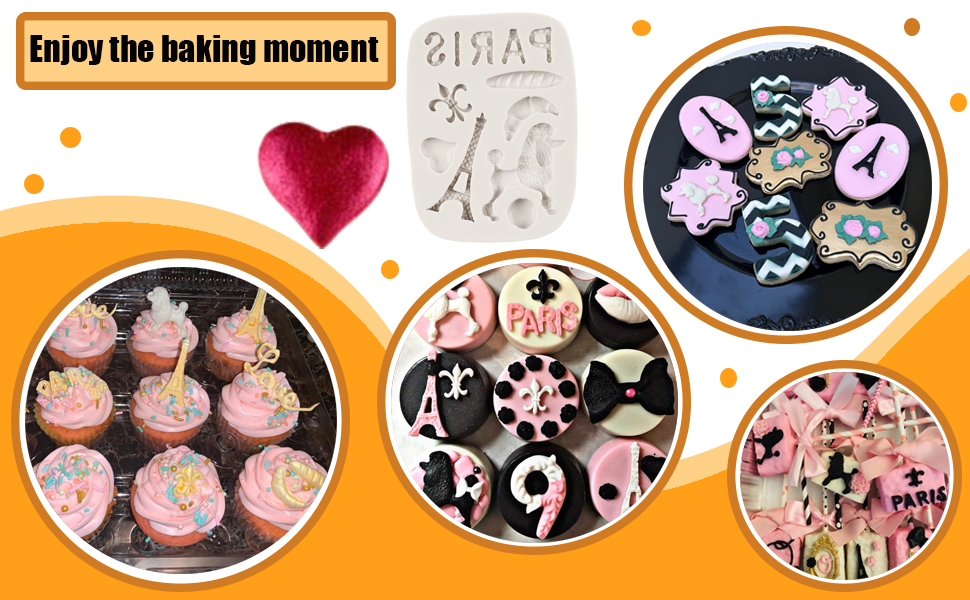 QDMOLDS I Love Paris Fondant Molds Eiffel Tower Poodle