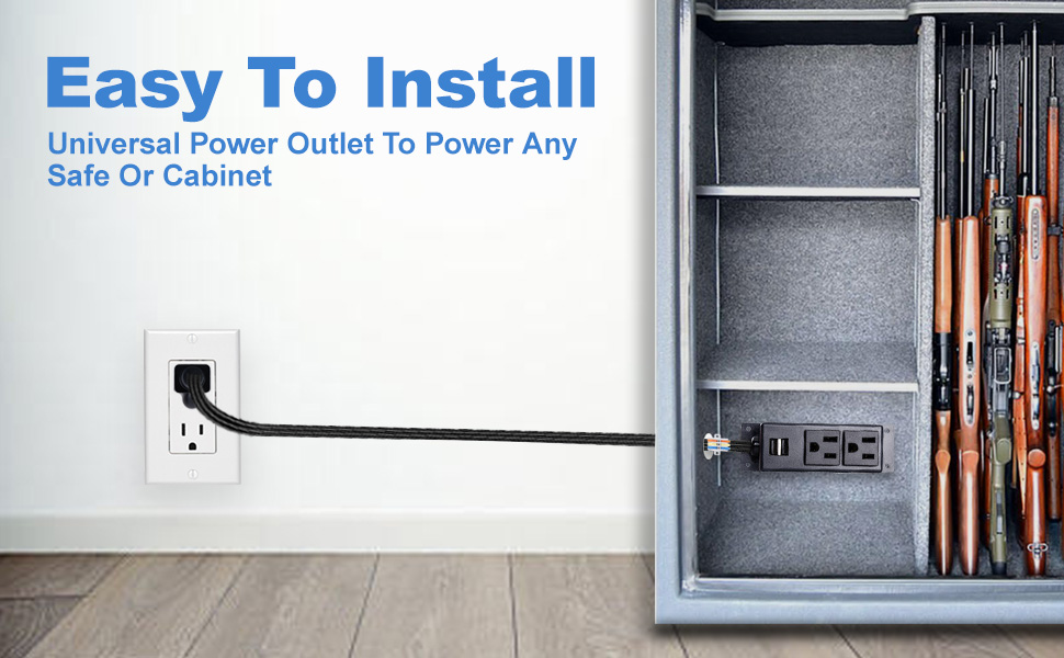 Gun Safe Accessory Electrical Power Outlet Kit，Sekelo Safe Power Outlet