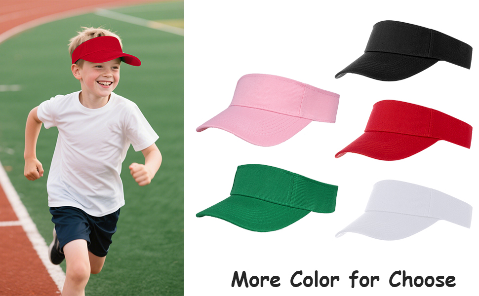 Kids Girls Visor Athletic Sun Hat for Boys Adjustable Golf Visor Hat Youth Outdoor Sport