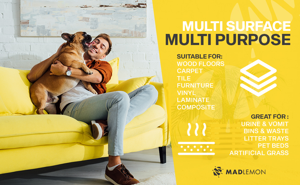 Mad Lemon Pet Odor Eliminator and Neutralizer Industrial Strength 8oz