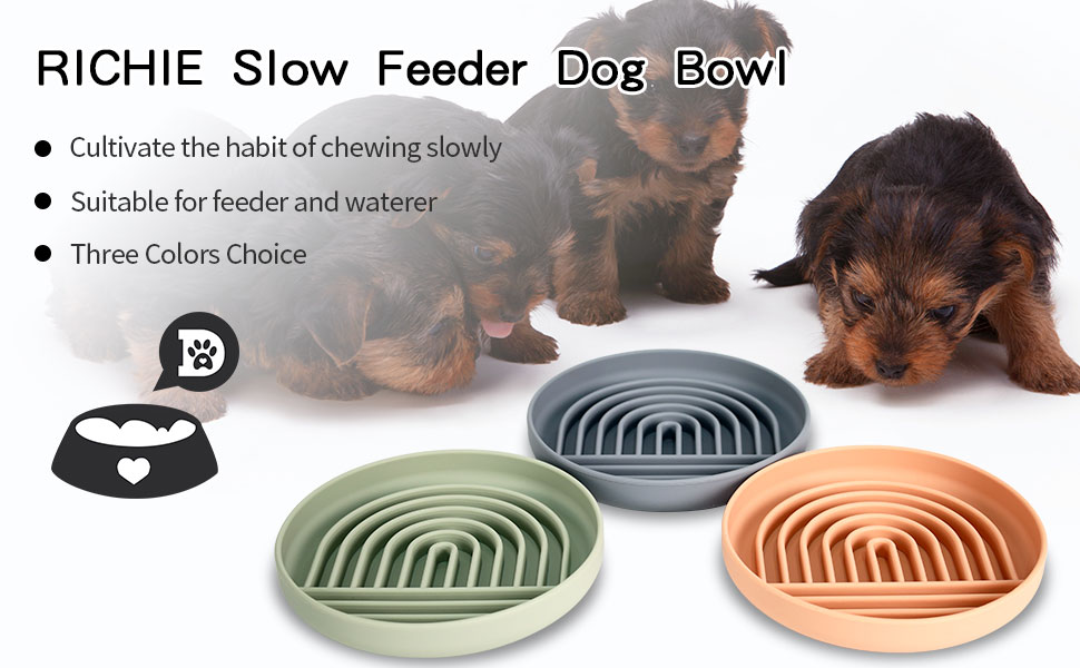 Pet Supplies RICHIE Slow Feeder Dog Bowls Anti Gulping, Durable Non