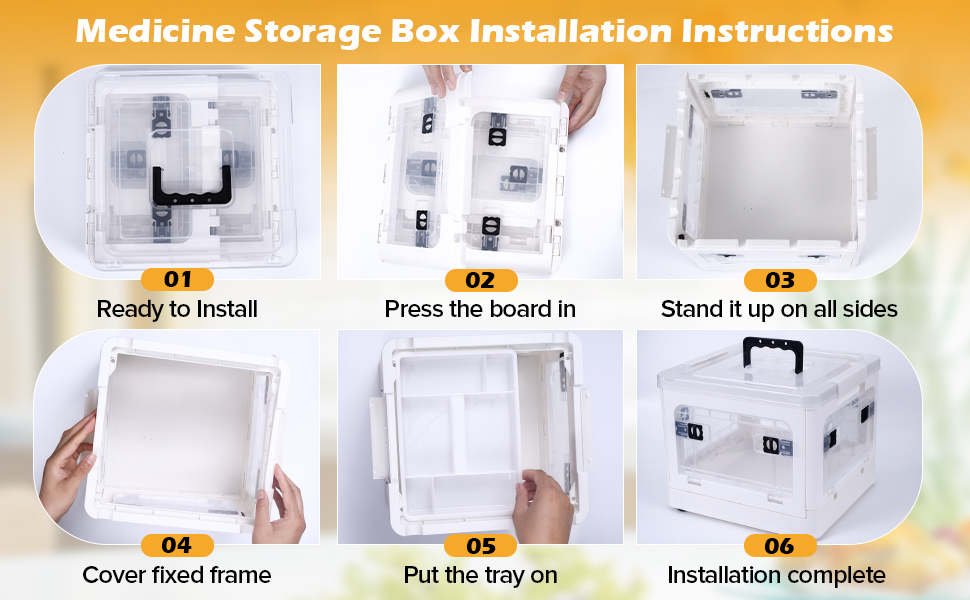 medicine storage box with handles