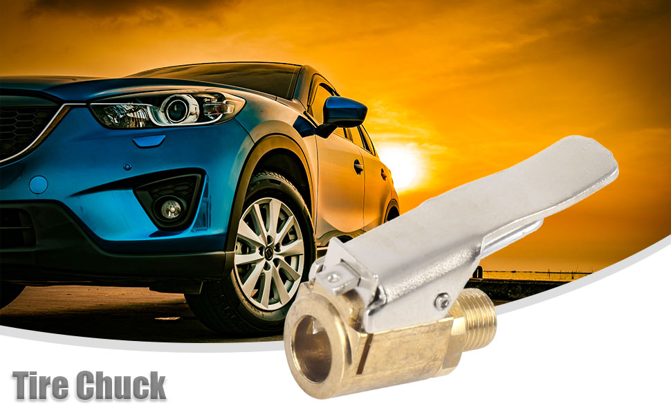 ACROPIX Car Tire Inflator Adapter Open Flow Straight LockOn Air Chuck