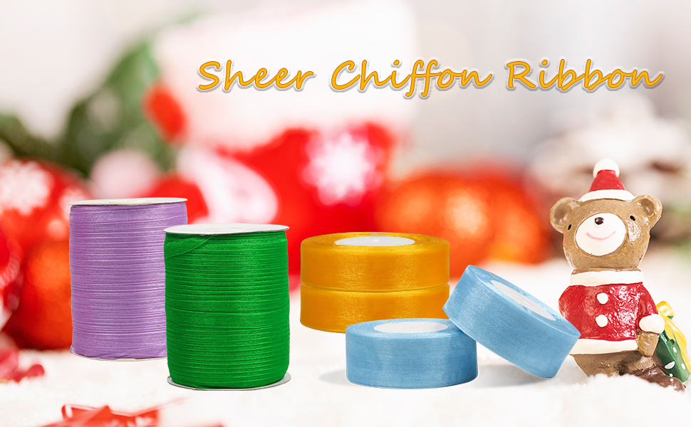 1 Inch Silver Organza Ribbon for Gift Wrapping, 100 Yards