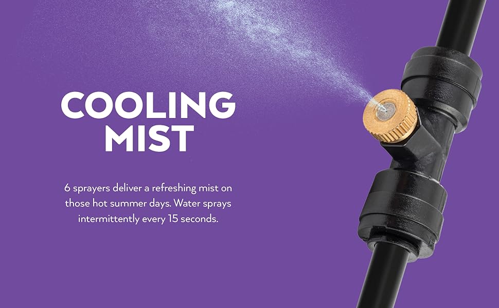 O2COOL Rechargeable Outdoor Misting Rope, Up to 25 FT + 6