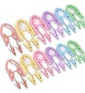 YOUOWO Travel Hangers with Clips Portable Folding Clothes Hangers 12 pcs with 24 pcs Hanger Clips...