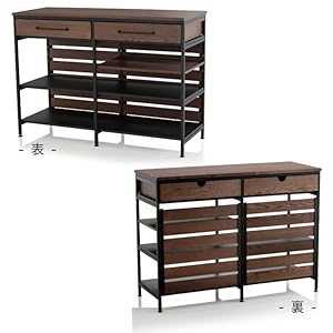 Amazon｜LOWYA ロウヤ キッチンカウンター 収納 作業台 天板付き