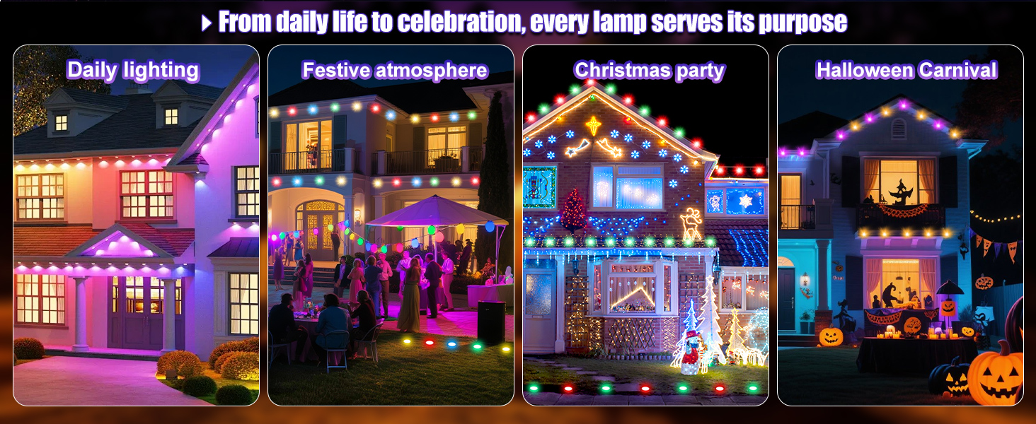 2-in-1 Eaves & Ground Stakes LED String Light