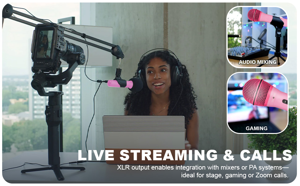 streaming, calls, mixing, gaming, pink